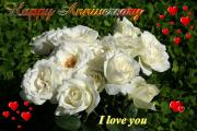 white roses love card