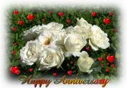 white roses love card