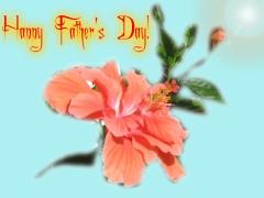 Father's Day ecard - orange hibiscus