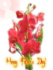 red orchid fathers day card