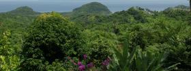 Dual monitor background wallpapers 1200x3200px - Ocean view - lush green nature