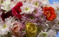 Colorful Roses and Chrysanthemums bouquet